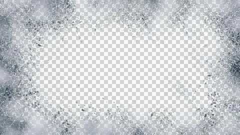 Soft Cloud Blue Powder Dust Border Frame PNG Isolated on Transparent Backg Stock Illustration