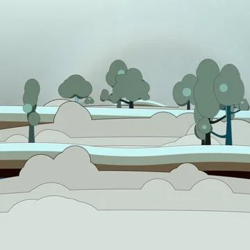 Soft cloud forest dreamscape with soft sky depth, two floating tree layers, and 스톡 일러스트