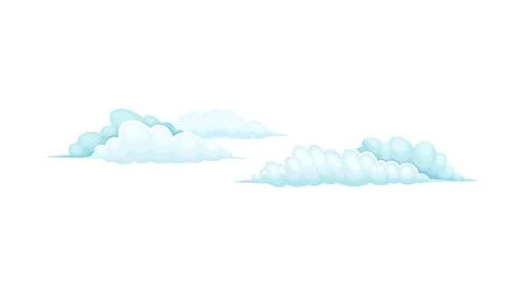 Soft Cloud Scudding Across Sky as Landscape Element Vector Illustration Stock Illustration