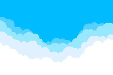 Soft clouds drift gently beneath bright blue sky. Stock Illustration