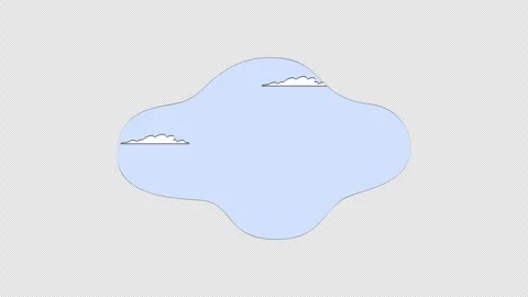 Soft clouds floating on blue sky irregular shape doodle cartoon animation Stock Footage 316911760