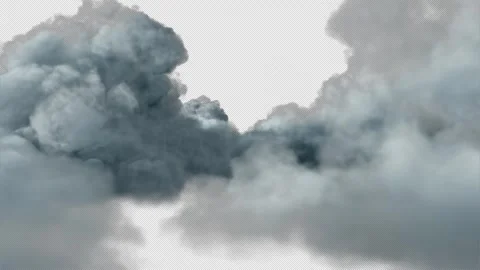 Soft Clouds Floating Transparent Alpha Stock Footage 309200672