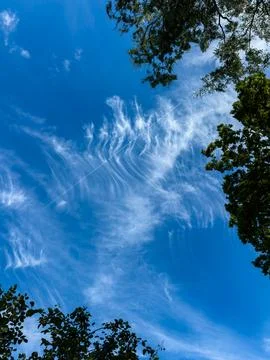 Soft clouds twist and turn in graceful patterns above, creating an enchanting Stock Photos