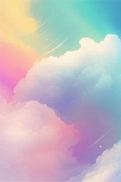Soft cloudy with gradient pastel color background Stock Illustration