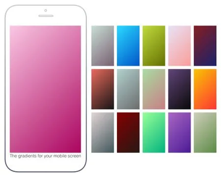 Soft color gradient backgrounds set. Modern screens for mobile app. Abstract 스톡 일러스트