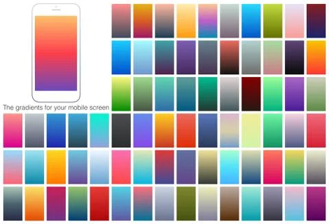 Soft color gradient backgrounds set.Modern screens 스톡 일러스트