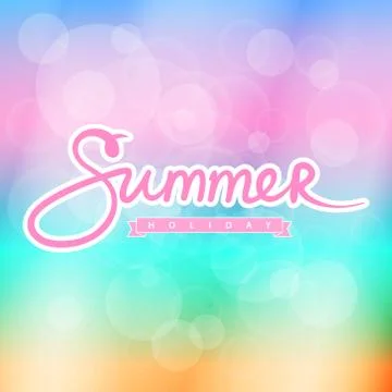 Soft Colorful Blurred Background with Text Summer イラスト素材