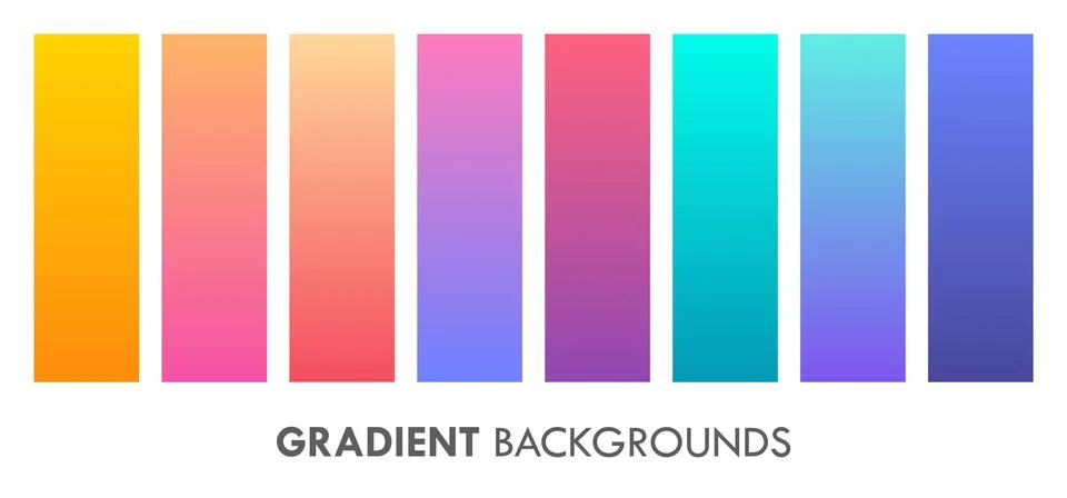 Soft Colorful Gradient Background Set Web Graphic Vector Element Stock Illustration