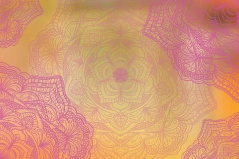 Soft colorful pattern with mandala element. Vintage decorative elements.  Isl 库存插图