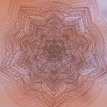 Soft colorful pattern with mandala element. Vintage decorative elements.  Isl 库存插图