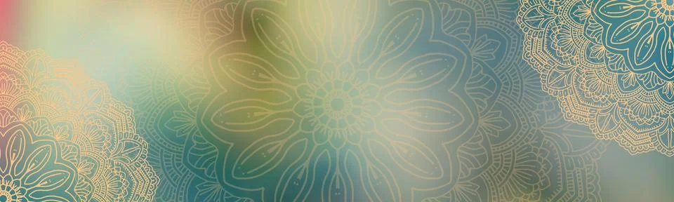 Soft colorful pattern with mandala element. Vintage decorative elements.  Isl 库存插图