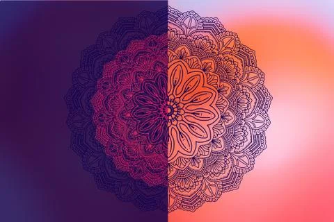 Soft colorful pattern with mandala element. Vintage decorative elements.  Isl Illustrazione stock