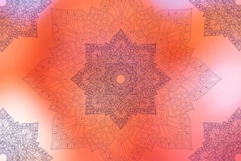 Soft colorful pattern with mandala element. Vintage decorative elements.  Isl 库存插图