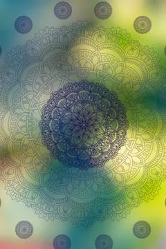 Soft colorful pattern with mandala element. Vintage decorative elements.  Isl Stockillustratie