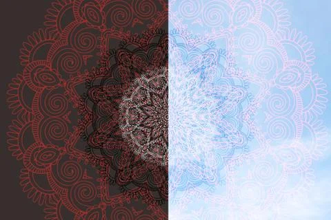 Soft colorful pattern with mandala element. Vintage decorative elements.  Isl 스톡 일러스트