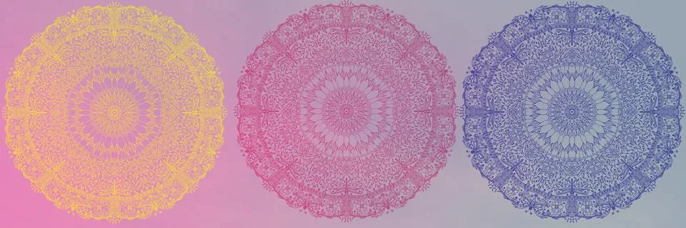 Soft colorful pattern with mandala element. Vintage decorative elements.  Isl Illustrazione stock