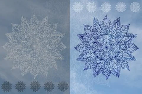 Soft colorful pattern with mandala element. Vintage decorative elements.  Isl Stock Illustration