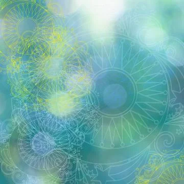 Soft colorful pattern with mandala element. Vintage decorative elements.  Isl Stockillustratie