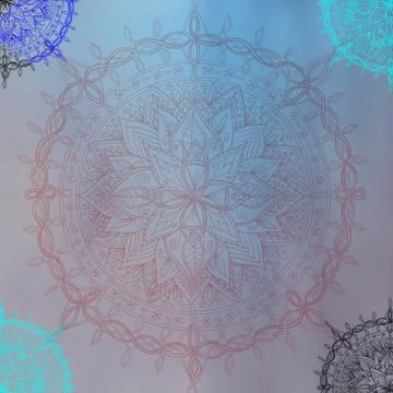 Soft colorful pattern with mandala element. Vintage decorative elements.  Isl 스톡 일러스트