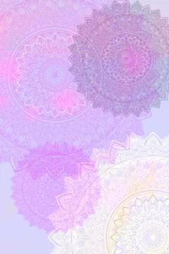 Soft colorful pattern with mandala element. Vintage decorative elements.  Isl Stock Illustration