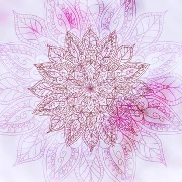 Soft colorful pattern with mandala element. Vintage decorative elements.  Isl Illustrazione stock