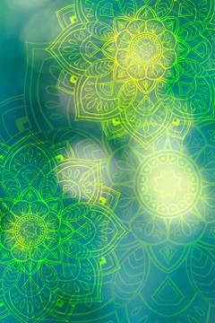 Soft colorful pattern with mandala element. Vintage decorative elements.  Isl Illustrazione stock