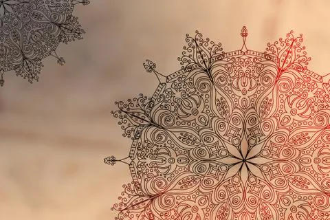 Soft colorful pattern with mandala element. Vintage decorative elements.  Isl Illustrazione stock