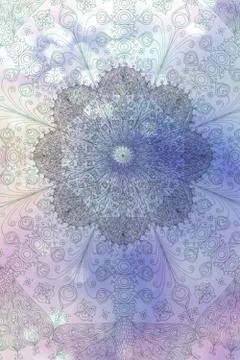 Soft colorful pattern with mandala element. Vintage decorative elements.  Isl 库存插图