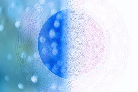 Soft colorful pattern with mandala element. Vintage decorative elements.  Isl 스톡 사진