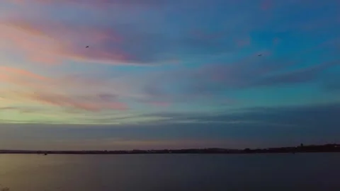 Soft colorful sunset over lake Stock Footage 326067331
