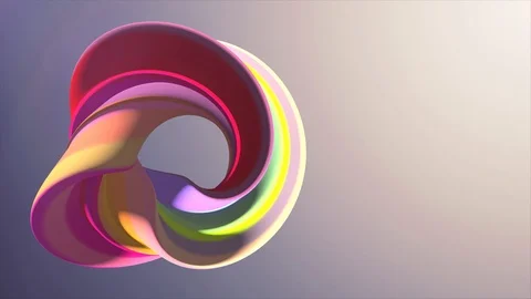Soft colors 3D curved rainbow donut marshmallow candy seamless loop abstract Video stock 89712389