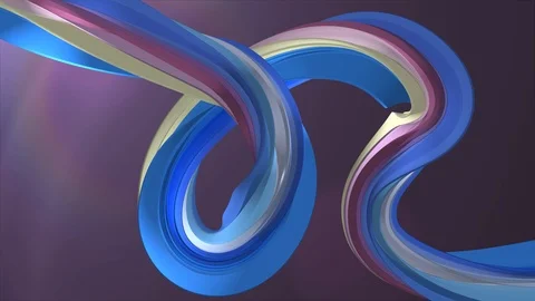 Soft colors 3D curved rainbow marshmallow rope candy seamless loop abstract Stock-Footage 89787321