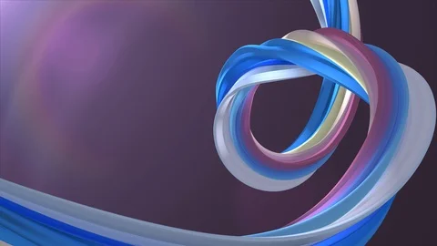Soft colors 3D curved rainbow marshmallow rope candy seamless loop abstract Stock-Footage 89789223