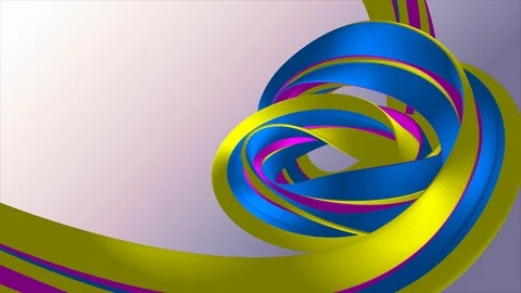 Soft colors 3D curved rainbow rubber band marshmallow rope candy seamless loop Stock Footage 107258488