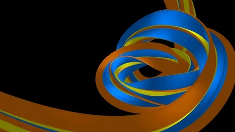 Soft colors 3D curved rainbow rubber band marshmallow rope candy seamless loop Stock Footage 107260726