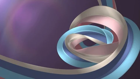 Soft colors 3D curved rainbow rubber band marshmallow rope candy seamless loop Stock Footage 107262012