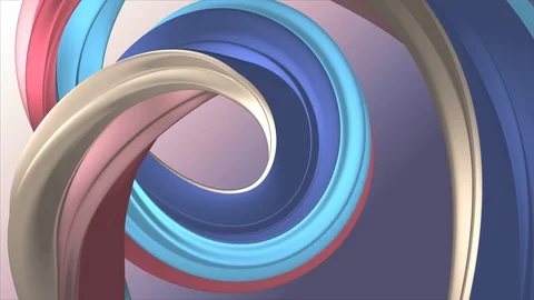 Soft colors 3D curved rainbow rubber band marshmallow rope candy seamless loop Stock-Footage 107276751