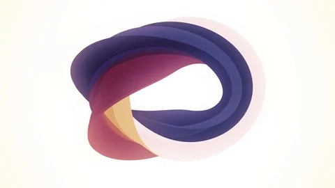 Soft colors flat 3D curved donut candy seamless loop abstract shape animation Stock Footage 89566742