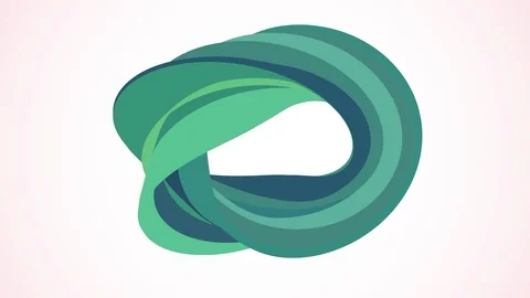 Soft colors flat 3D curved GREEN donut candy seamless loop abstract shape Video stock 89567502