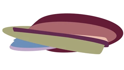 Soft colors flat 3D curved candy seamless loop abstract shape animation Stock Footage 89568840
