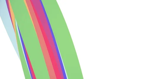 Soft colors flat 3D curved rainbow candy line seamless loop abstract shape Stock-Footage 89574449