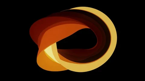Soft colors flat 3D curved fire donut candy seamless loop abstract shape Stock Footage 90072848