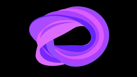 Soft colors flat 3D curved purple donut candy seamless loop abstract shape Video stock 90073744