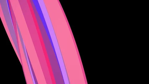 Soft colors flat 3D curved purple candy line seamless loop abstract shape Video stock 90275121