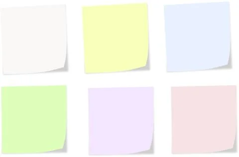 Soft colors notes isolated on a white background Stock Illustration