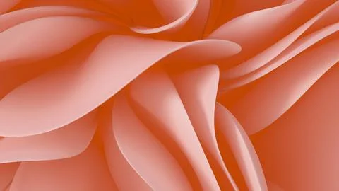 Soft coral 3d illustration showcasing smooth layered abstract curves. Ilustração Stock