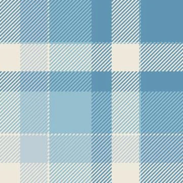 Soft, cozy fabric texture. Blue, cream, and white create a calming plaid desi Stock Illustration