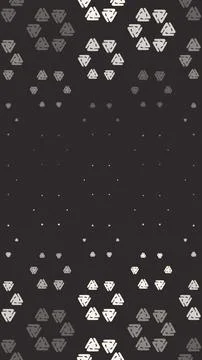 Soft cream and taupe triangular symbols repeat across a charcoal field in a.. Stock Illustration