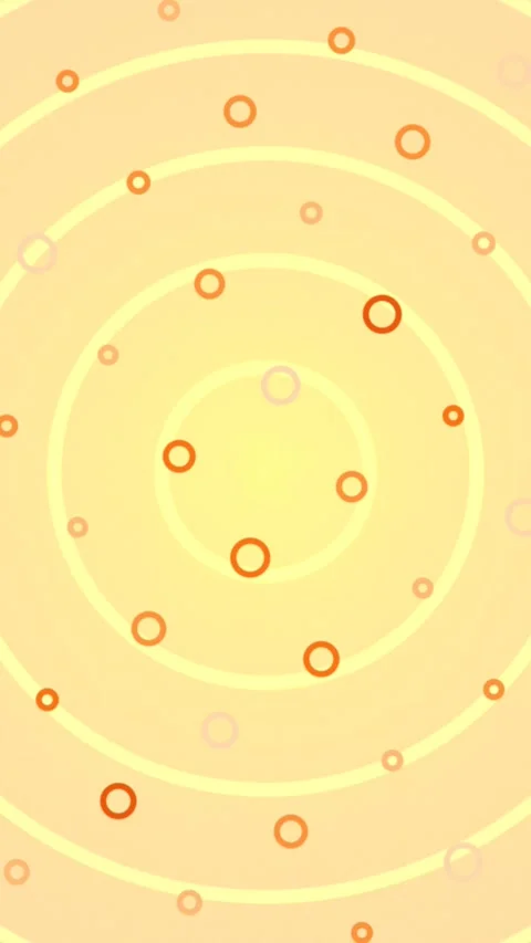 Soft Cream Concentric Circles Motion Background with Orange Dots and Rings Stock Footage 342911329