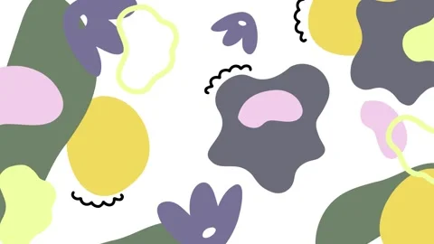 Soft curvy pattern designs in pastel tones and flowing shapes on white Stock Footage 324832795